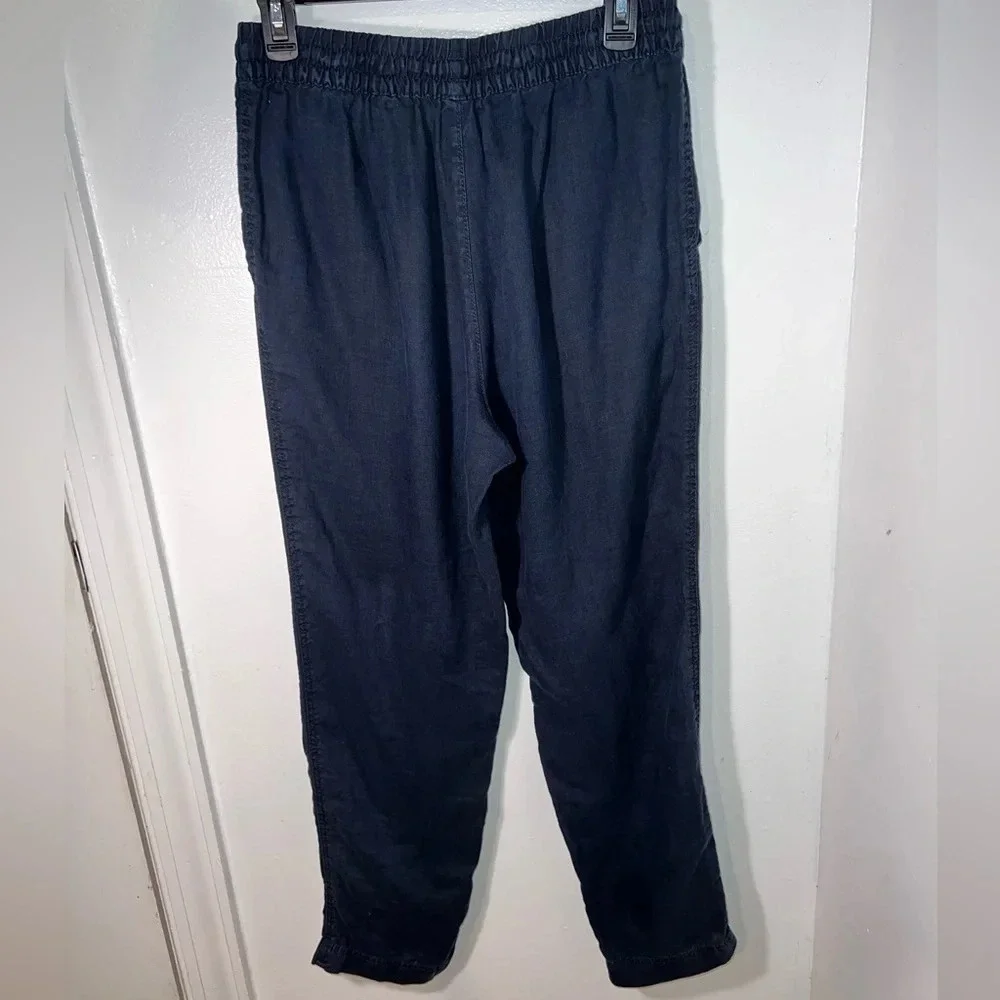 H&M, S, navy blue,‎ line pocketed elastic waist w/drawstring tassel jogger, pant